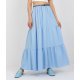 Fusta cu volane si curea, din vascoza, lunga, bleu, fluida, Amrita Fusta cu volane si curea, din vascoza, lunga, bleu, fluida, Amrita 2 - jojofashion.ro