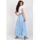 Fusta cu volane si curea, din vascoza, lunga, bleu, fluida, Amrita Fusta cu volane si curea, din vascoza, lunga, bleu, fluida, Amrita 3 - jojofashion.ro