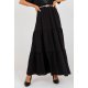 Fusta cu volane si curea, din vascoza, lunga, neagra, fluida, Amrita Fusta cu volane si curea, din vascoza, lunga, neagra, fluida, Amrita 2 - jojofashion.ro