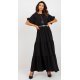 Fusta cu volane si curea, din vascoza, lunga, neagra, fluida, Amrita Fusta cu volane si curea, din vascoza, lunga, neagra, fluida, Amrita 3 - jojofashion.ro