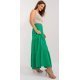 Fusta cu volane si curea, din vascoza, lunga, verde, fluida, Amrita 4 - jojofashion.ro