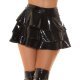 Fusta cu volane suprapuse, din latex, scurta, neagra, Salsa Fusta cu volane suprapuse, din latex, scurta, neagra, Salsa 2 - jojofashion.ro