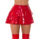 Fusta cu volane suprapuse, din latex, scurta, rosie, Salsa 2 - jojofashion.ro