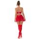 Fusta cu volane suprapuse, din latex, scurta, rosie, Salsa 6 - jojofashion.ro