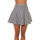 Fusta dama casual vascoza, scurta, alba cu imprimeu pepit skater Taylla 2 - jojofashion.ro