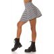 Fusta dama casual vascoza, scurta, alba cu imprimeu pepit skater Taylla 3 - jojofashion.ro