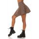 Fusta dama casual vascoza, scurta, cappuccino cu imprimeu pepit skater Taylla 3 - jojofashion.ro