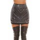 Fusta dama mulata, scurta, neagra, pietricele stralucitoare, Dilem Fusta dama mulata, scurta, neagra, pietricele stralucitoare, Dilem 2 - jojofashion.ro