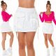 Fusta dama scurta cargo, alba, cu talia inalta si buzunare frontale, Madalena 8 - jojofashion.ro