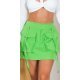Fusta dama scurta cargo, verde, cu talia inalta si buzunare frontale, Madalena 2 - jojofashion.ro