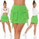 Fusta dama scurta cargo, verde, cu talia inalta si buzunare frontale, Madalena 7 - jojofashion.ro