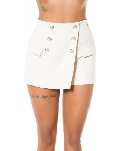 Fusta dama skort scurta bej Catarina - jojofashion.ro