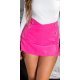 Fusta dama skort, scurta, roz, cu talie inalta si nasturi decorativi, Shayka 2 - jojofashion.ro
