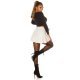 Fusta dama skort, wetlook, scurta, bej, cu volan, in clos, Feliciana 6 - jojofashion.ro