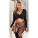 Fusta dama skort, wetlook, scurta, maro, cu volan, in clos, Feliciana Fusta dama skort, wetlook, scurta, maro, cu volan, in clos, Feliciana 4 - jojofashion.ro