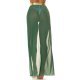 Fusta de plaja, din voal, lunga, verde smarald, cu cordon auriu, despicata in fata, Yasemin 3 - jojofashion.ro