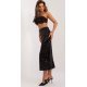 Fusta din paiete, lunga, neagra, mulata, cu talia inalta, Maisah 4 - jojofashion.ro