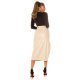 Fusta din piele eco bej, midi, crapata pe picior, Selene Fusta din piele eco bej, midi, crapata pe picior, Selene 7 - jojofashion.ro