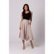 Fusta eleganta, in clos, midi, bej, cu talia inalta, Ninette Fusta eleganta, in clos, midi, bej, cu talia inalta, Ninette 3 - jojofashion.ro