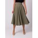 Fusta eleganta, in clos, midi, kaki, cu talia inalta, Ninette Fusta eleganta, in clos, midi, kaki, cu talia inalta, Ninette 2 - jojofashion.ro