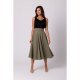 Fusta eleganta, in clos, midi, kaki, cu talia inalta, Ninette Fusta eleganta, in clos, midi, kaki, cu talia inalta, Ninette 5 - jojofashion.ro