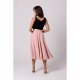 Fusta eleganta, in clos, midi, roz pudra, cu talia inalta, Ninette Fusta eleganta, in clos, midi, roz pudra, cu talia inalta, Ninette 3 - jojofashion.ro