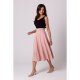 Fusta eleganta, in clos, midi, roz pudra, cu talia inalta, Ninette Fusta eleganta, in clos, midi, roz pudra, cu talia inalta, Ninette 4 - jojofashion.ro