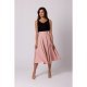 Fusta eleganta, in clos, midi, roz pudra, cu talia inalta, Ninette Fusta eleganta, in clos, midi, roz pudra, cu talia inalta, Ninette 5 - jojofashion.ro