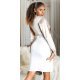 Fusta eleganta midi, alba, crapata pe picior Miray Fusta eleganta midi, alba, crapata pe picior Miray 3 - jojofashion.ro