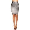 Fusta eleganta midi office tip creion alb negru Caitlyn