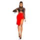 Fusta eleganta midi rosie crapata pe picior Miray Fusta eleganta midi rosie crapata pe picior Miray 7 - jojofashion.ro