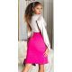 Fusta eleganta midi, roz fucsia, crapata pe picior Miray 3 - jojofashion.ro