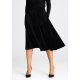 Fusta evazata din catifea, midi, neagra, cu talia inalta si buzunare, Barril 2 - jojofashion.ro