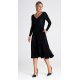 Fusta evazata din catifea, midi, neagra, cu talia inalta si buzunare, Barril 3 - jojofashion.ro