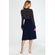 Fusta evazata eleganta midi bleumarin, clasica, Hameeda Fusta evazata eleganta midi bleumarin, clasica, Hameeda 4 - jojofashion.ro