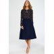 Fusta evazata eleganta midi bleumarin, clasica, Hameeda Fusta evazata eleganta midi bleumarin, clasica, Hameeda 3 - jojofashion.ro