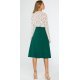 Fusta evazata eleganta midi verde, clasica, Hameeda 4 - jojofashion.ro