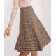 Fusta evazata in carouri, din bumbac si acril, midi, maro, Lilisa Fusta evazata in carouri, din bumbac si acril, midi, maro, Lilisa 2 - jojofashion.ro
