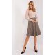 Fusta evazata in carouri, din bumbac si acril, midi, maro, Lilisa Fusta evazata in carouri, din bumbac si acril, midi, maro, Lilisa 3 - jojofashion.ro