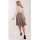 Fusta evazata in carouri, din bumbac si acril, midi, maro, Lilisa Fusta evazata in carouri, din bumbac si acril, midi, maro, Lilisa 4 - jojofashion.ro