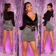 Fusta mulata cu glitter, scurta, gri antracit, Sindy 9 - jojofashion.ro