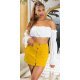 Fusta mulata, din bumbac, scurta, galbena, Kantrell Fusta mulata, din bumbac, scurta, galbena, Kantrell 3 - jojofashion.ro