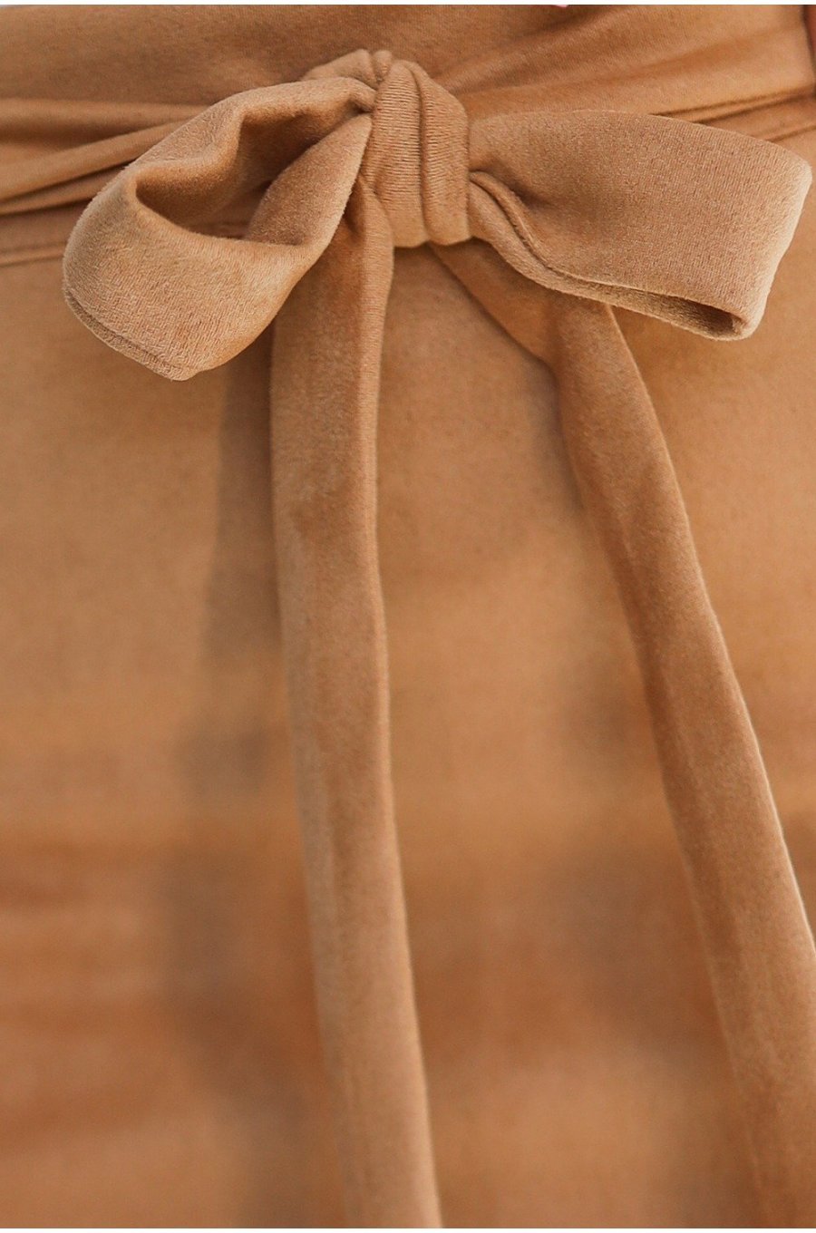 Fusta mulata din imitatie de piele intoarsa midi bej Cristiana 4 - jojofashion.ro