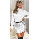 Fusta mulata din piele eco, argintie, scurta, Dare Fusta mulata din piele eco, argintie, scurta, Dare 4 - jojofashion.ro