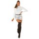 Fusta mulata din piele eco, argintie, scurta, Dare Fusta mulata din piele eco, argintie, scurta, Dare 5 - jojofashion.ro