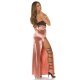 Fusta mulata, din satin, lunga, bronz, crapata pe picior, Osanna 7 - jojofashion.ro