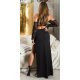 Fusta mulata lunga, neagra, crapata pe picior, Abigail 5 - jojofashion.ro