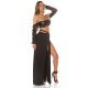 Fusta mulata lunga, neagra, crapata pe picior, Abigail 6 - jojofashion.ro