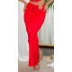 Fusta mulata lunga, rosie, cu inel in talie, Zakiyya Fusta mulata lunga, rosie, cu inel in talie, Zakiyya 2 - jojofashion.ro