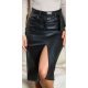 Fusta mulata, piele eco, midi, neagra, cu crapatura si curea, Kiall Fusta mulata, piele eco, midi, neagra, cu crapatura si curea, Kiall 2 - jojofashion.ro